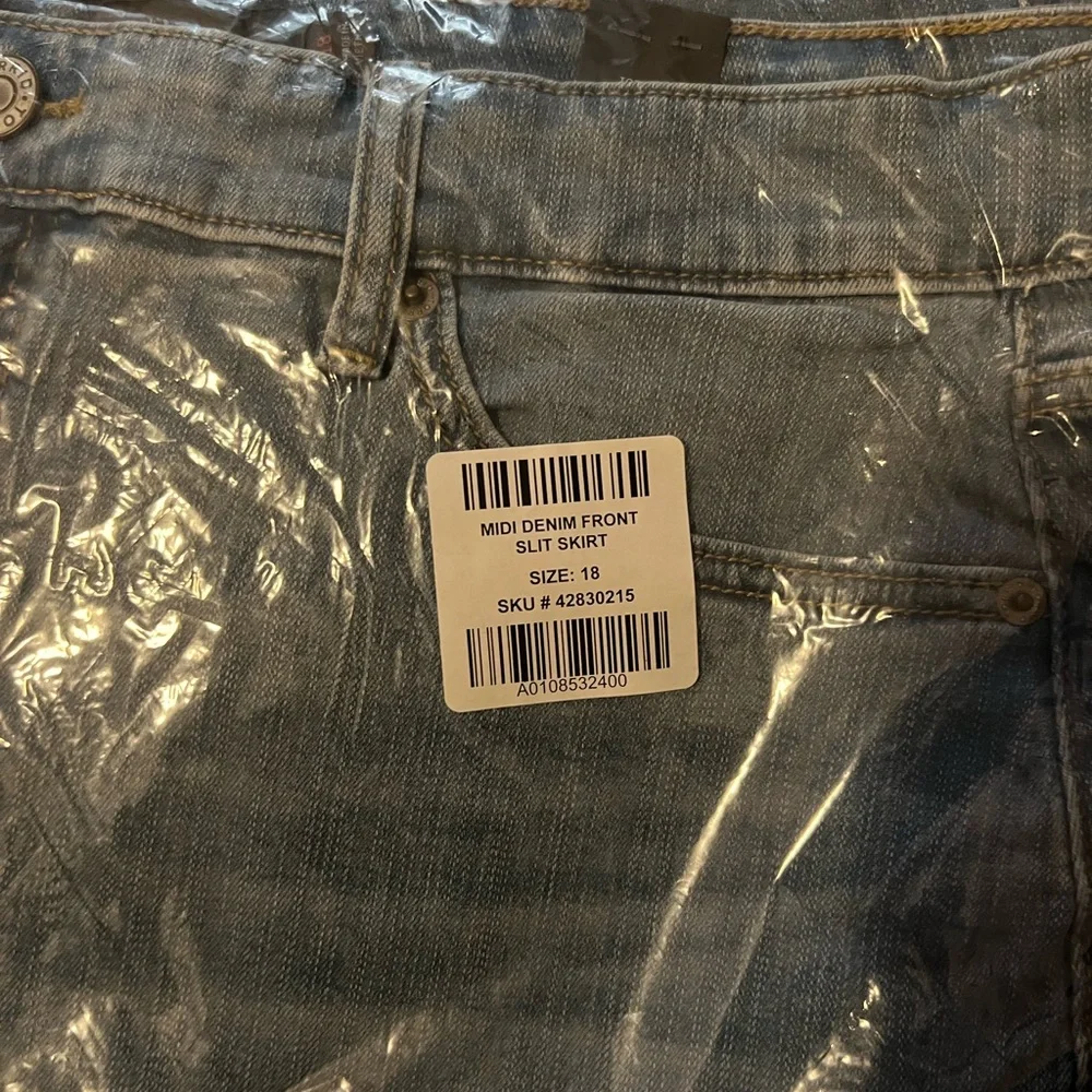 Torrid Midi Denim Front Slit Skirt
